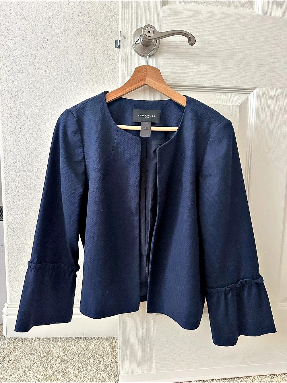 Ann Taylor Navy Bell Sleeve Jacket